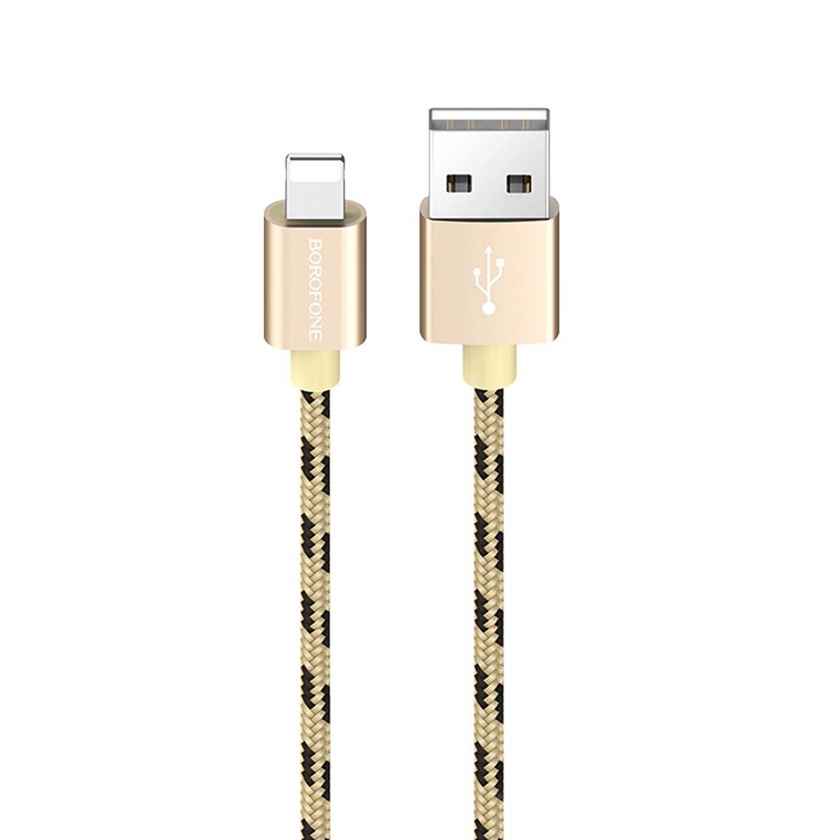 Кабель BOROFONE BX24 Ring current APPLE Lightning 8 pin, 2.4A, длина 1 метр, нейлоновая оплетка, цвет золотистый
