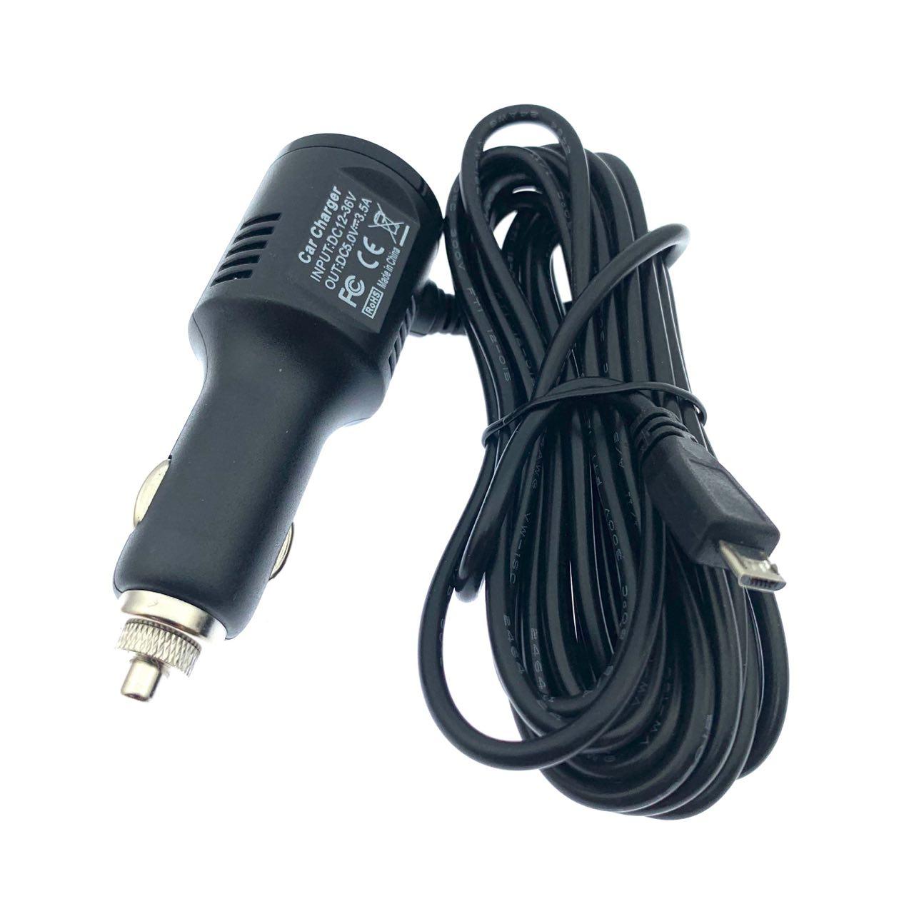 АЗУ (Автомобильное зарядное устройство) HW367 Micro USB для GPS-навигаторов, видеорегистраторов, радар-детекторов, кабель 3.5 метра, цвет черный | Распродажа по 390