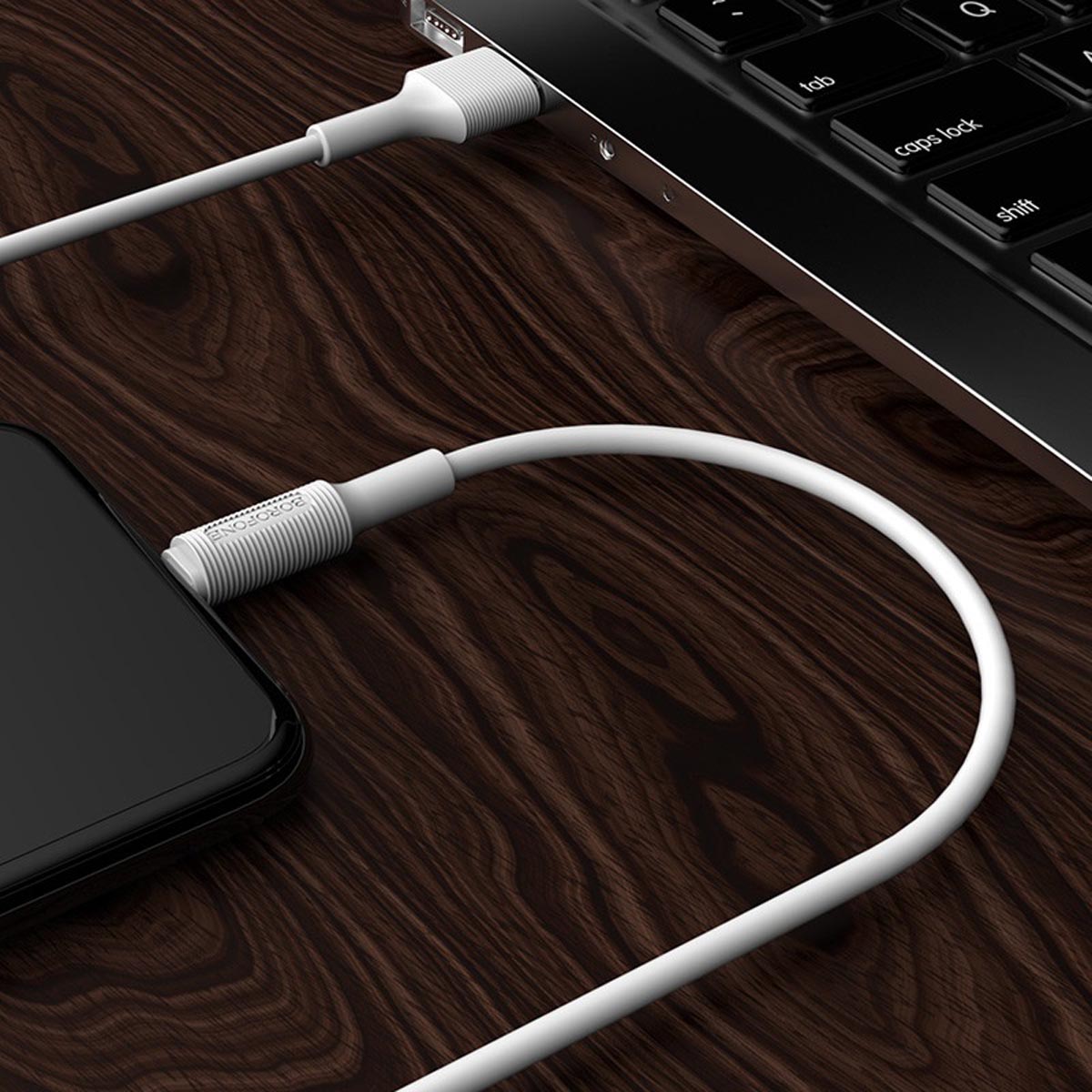Кабель BOROFONE BX1 EzSync USB Type C, 3A, длина 1 метр, силикон, цвет белый