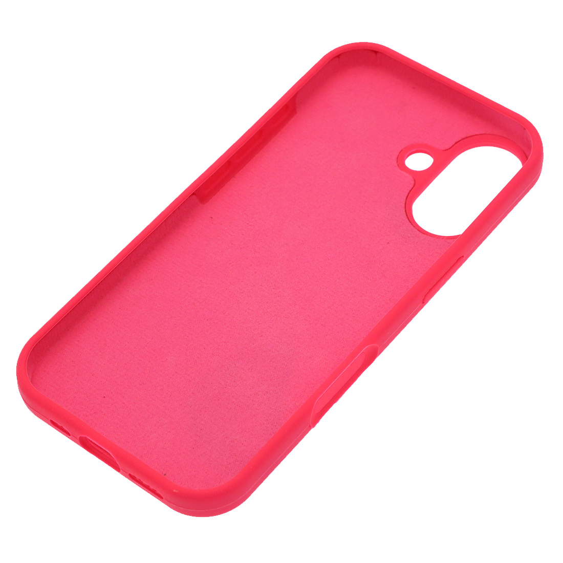 Чехол накладка Silicone Case для Apple iPhone 17, силикон, бархатная подложка, цвет фуксия