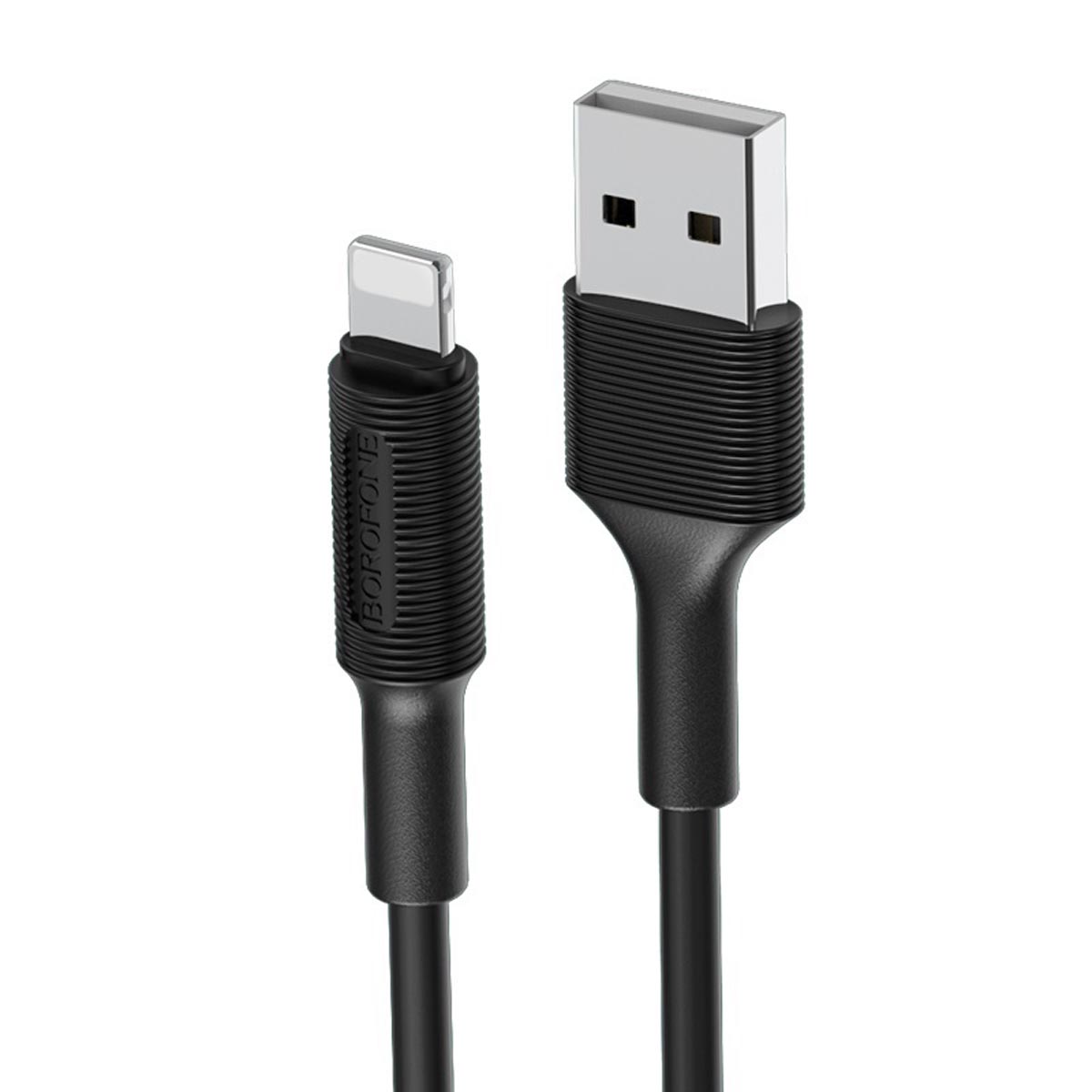 Кабель BOROFONE BX1 EzSync Lightning 8 pin, 2A, длина 1 метр, силикон, цвет черный