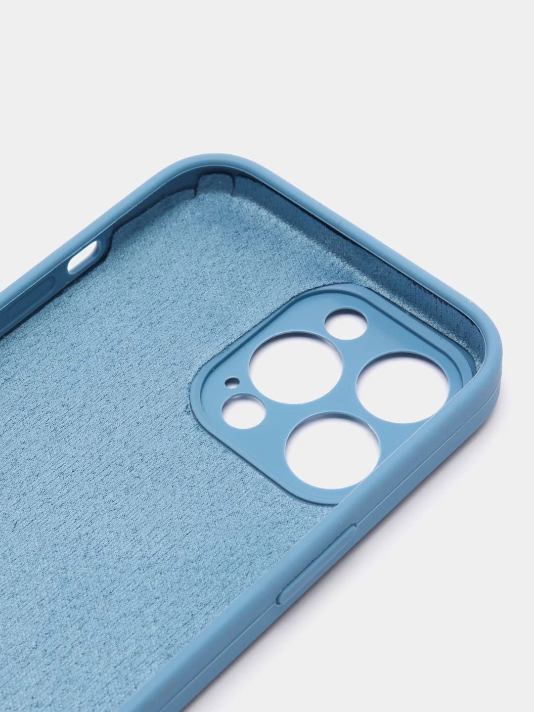 Чехол накладка Silicone Case для APPLE iPhone 13 Pro Max, с поддержкой MagSafe, защита камеры, силикон, бархат, цвет небесно-голубой