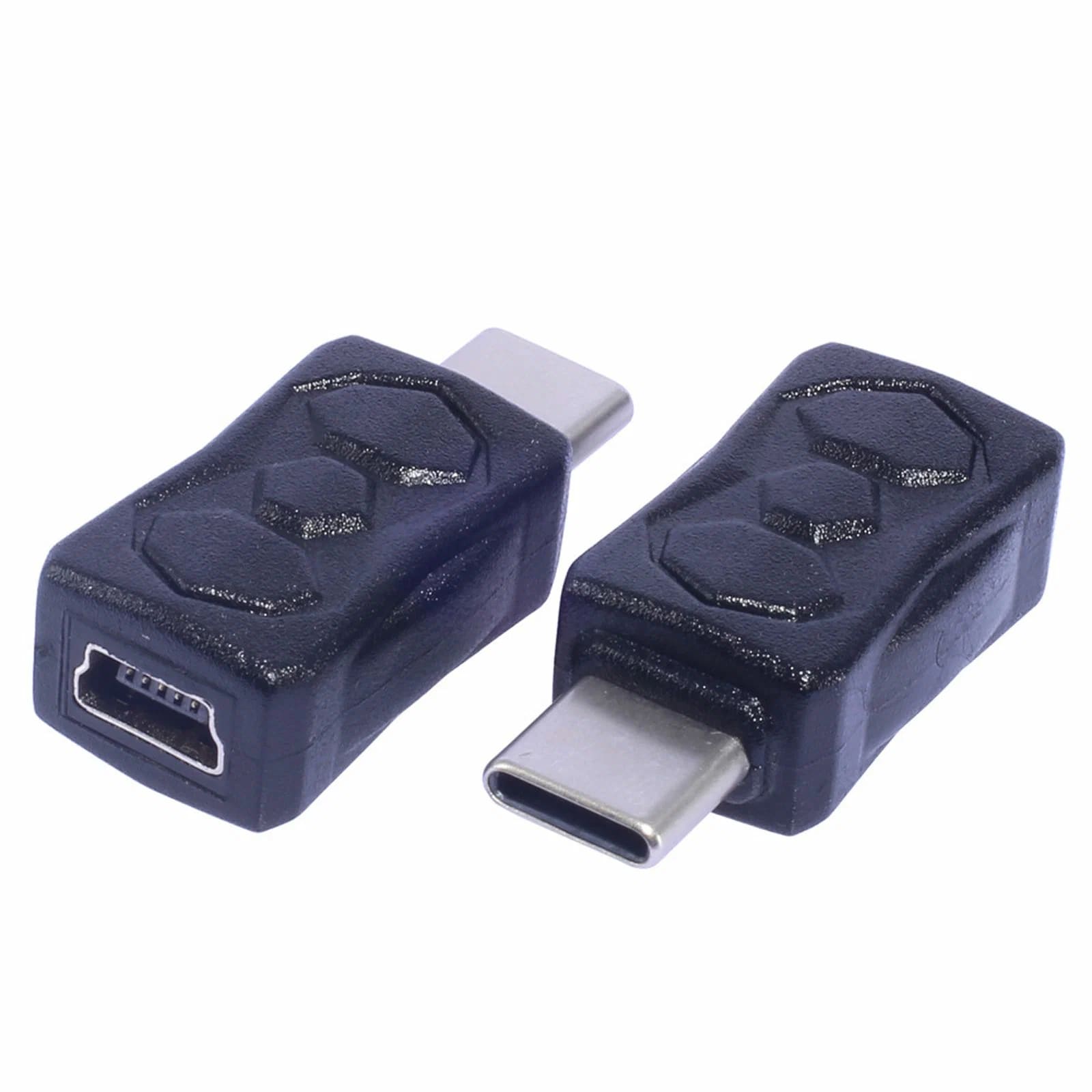 Адаптер, переходник с Mini USB на Type-C, тип 2, цвет черный
