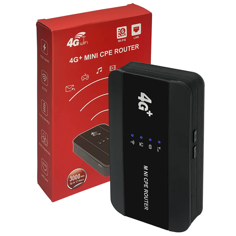 Мобильный беспроводной 4G Wi-Fi роутер M10-EW с аккумулятором на 3000 мАч, 1 LAN порт, цвет черный