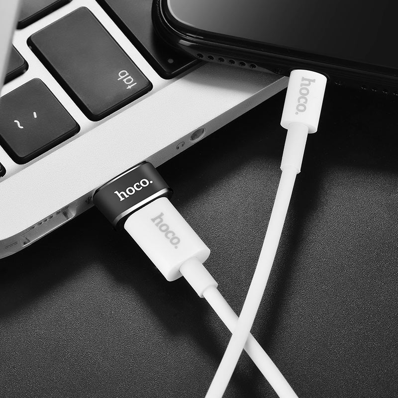 Адаптер, переходник, конвертер HOCO UA6 USB на USB Type C, цвет черный