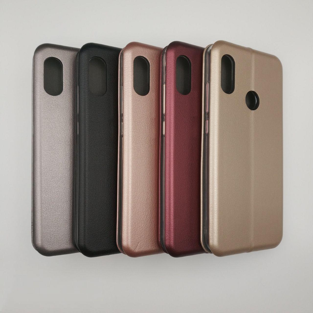 Чехол книжка для XIAOMI REDMI 6 PRO, MI A2 LITE, экокожа, силикон, визитница, цвет розовый.