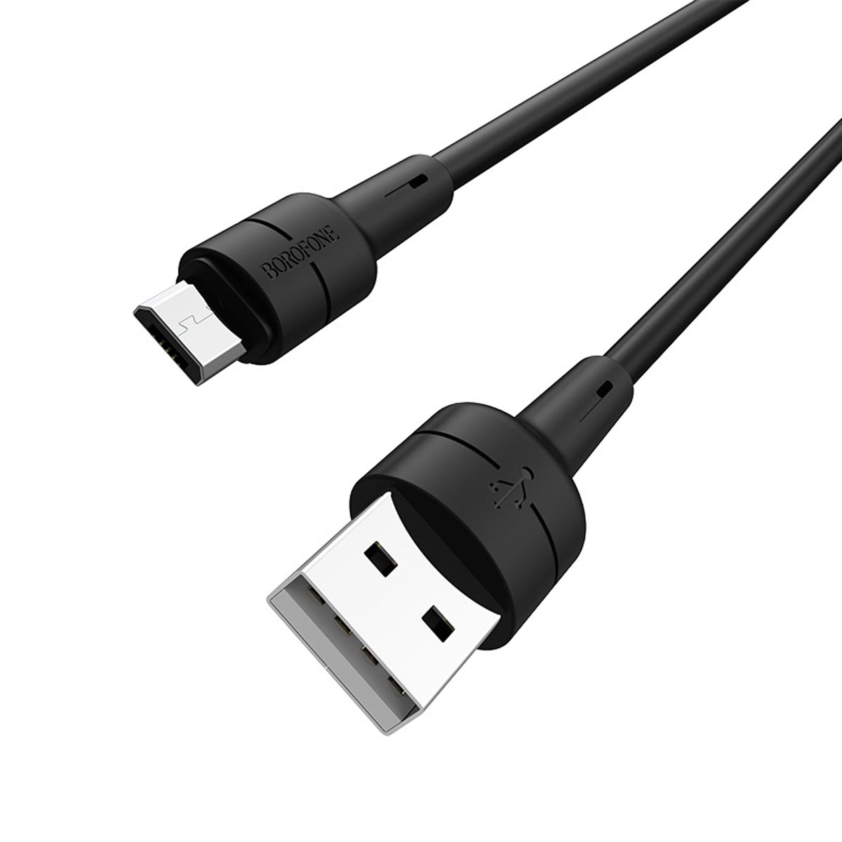 Кабель BOROFONE BX30 Silicone Micro USB, 2.4A, длина 1 метр, силикон, цвет черный