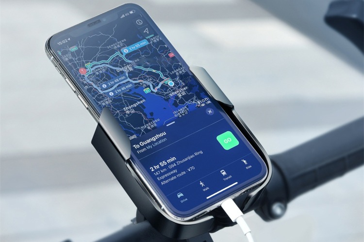 Держатель на руль Baseus SUKJA-0S для телефона на велосипед, цвет серебристый