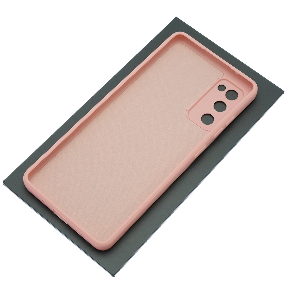 Чехол накладка для SAMSUNG Galaxy S20 FE, силикон, бархат, цвет розовый песок