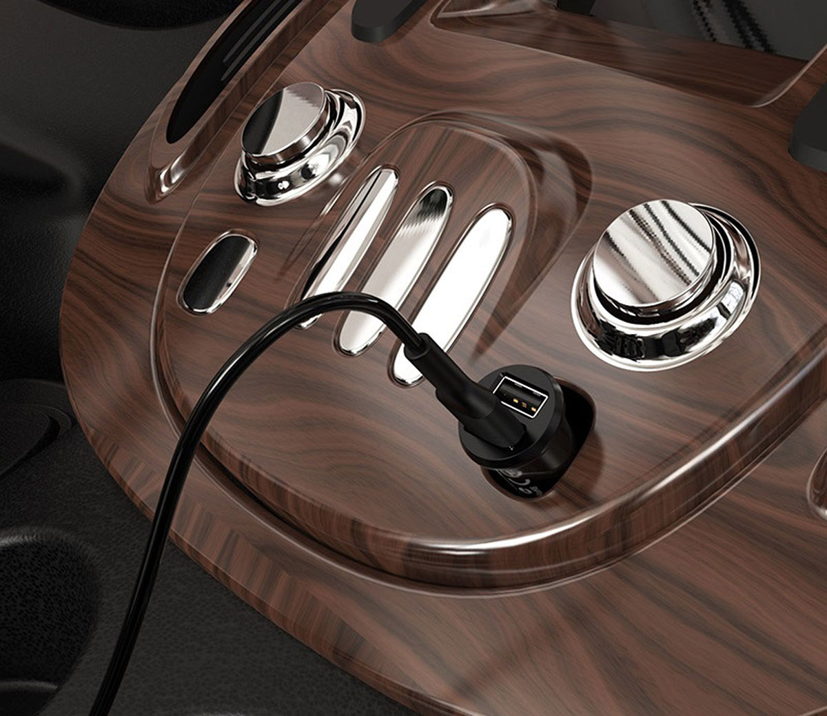 АЗУ (Автомобильное зарядное устройство) BOROFONE BZ8 MaxRide, с двумя USB портами, 2.4 А, цвет черный.