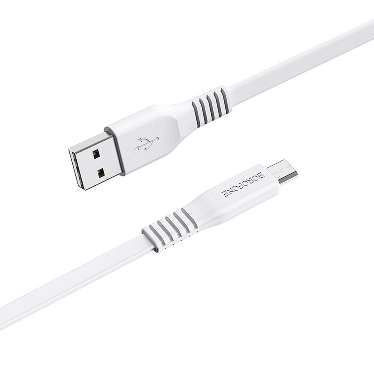 Кабель BOROFONE BX23 Wide power Micro USB, 2.4A, длина 1 метр, силикон, цвет белый