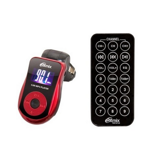 FM-трансмиттер RITMIX FMT-A720, поддержка microSD, SD, и USB-накопителей..