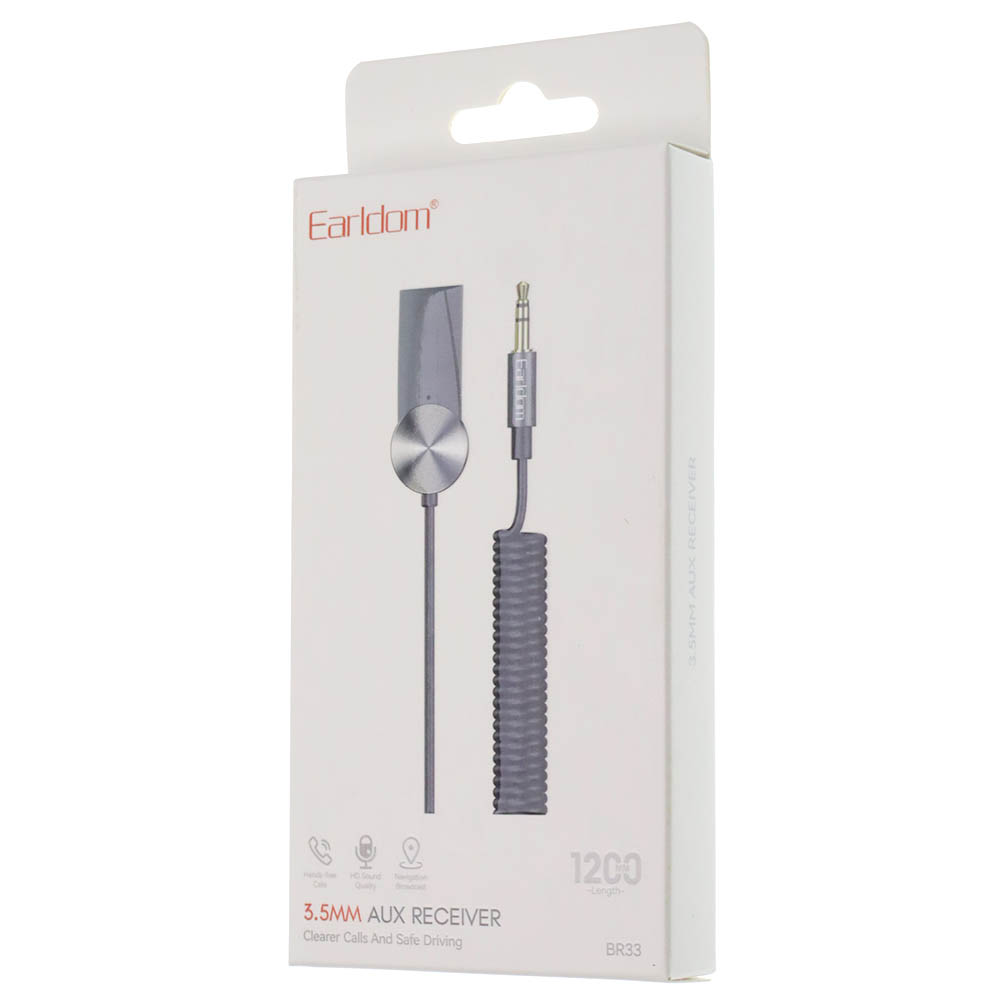 Адаптер AUX Bluetooth EARLDOM ET-BR33, длина 1,2 метра цвет графитовый