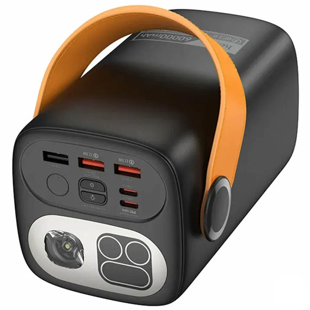 Внешний портативный аккумулятор, Power Bank HOCO DB160 ASTRUM, 60000 mAh, LED дисплей, LED фонарь, 100W, PD100W, QC3.0, цвет черный