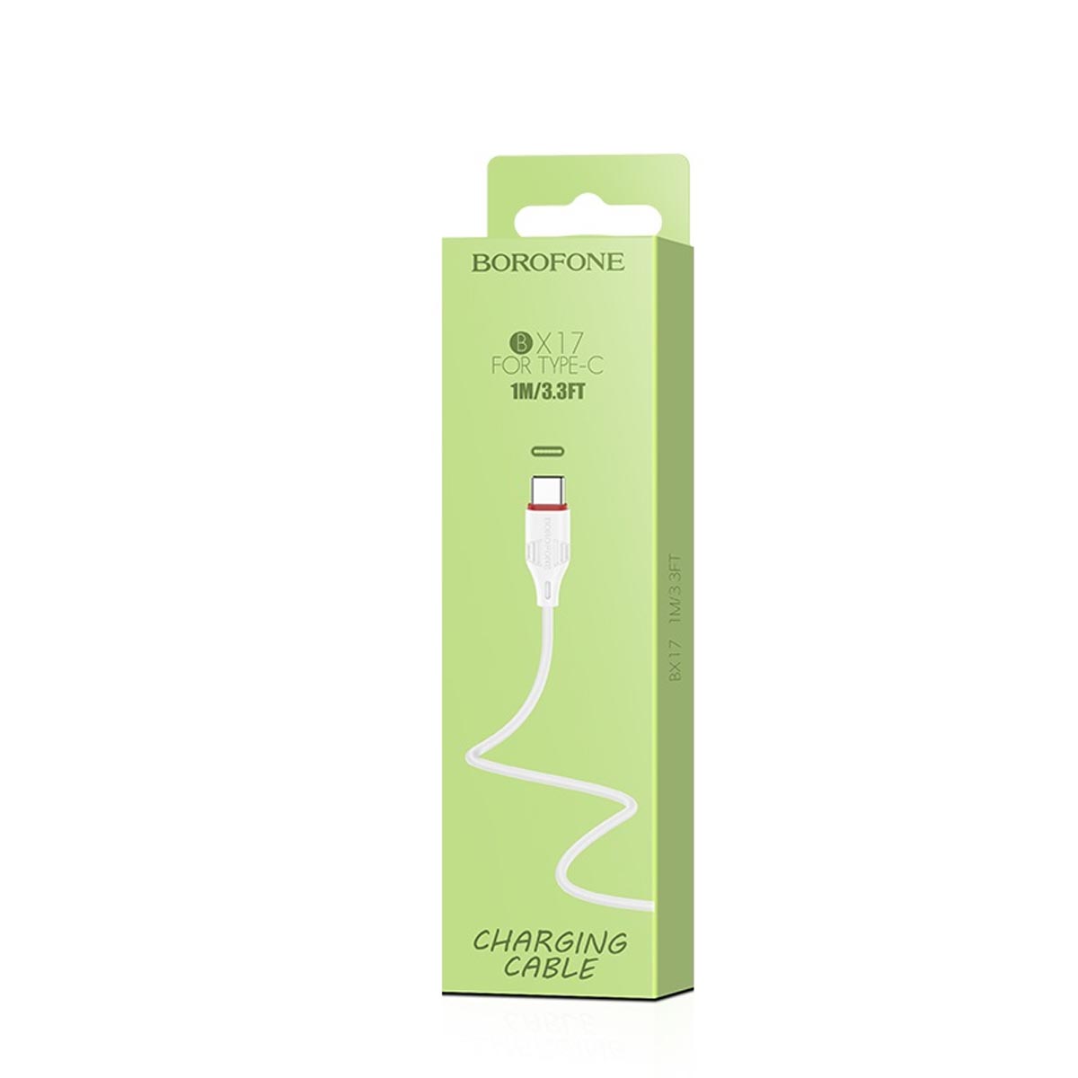 Кабель BOROFONE BX17 Enjoy USB Type C, 3A, длина 1 метр, силикон, цвет белый