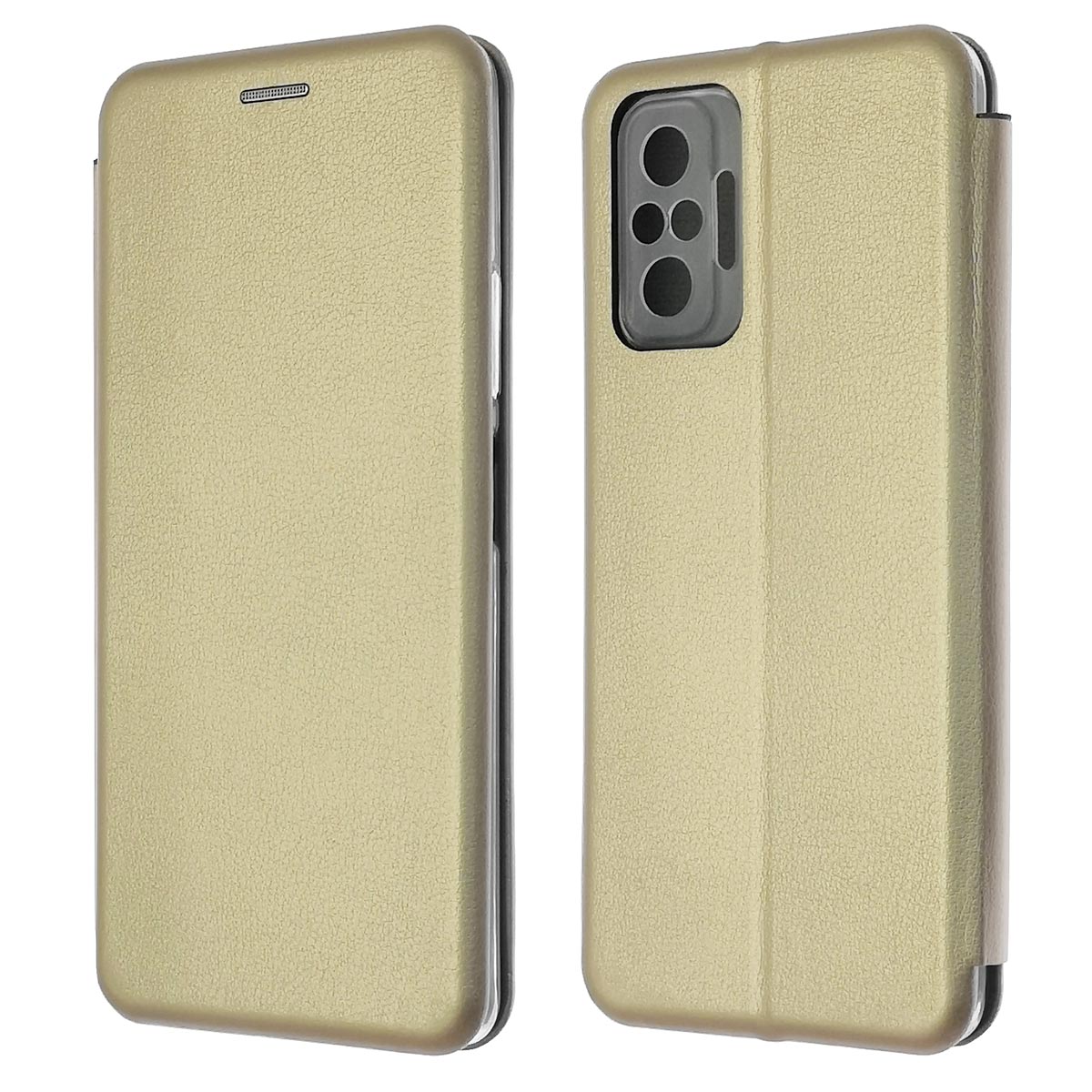Чехол книжка STYLISH для XIAOMI Redmi Note 10 Pro, экокожа, визитница, цвет золотистый