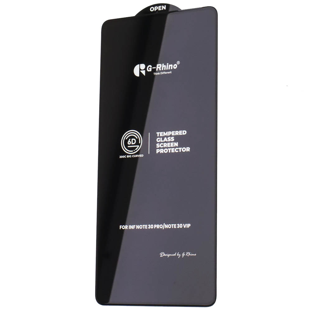 Защитное стекло 6D G-Rhino 200C для INFINIX NOTE 30 Pro, NOTE 30 VIP, TECNO Camon 20, Camon 20 Pro, Camon 20 Pro 5G, цвет окантовки черный (Тип 2)