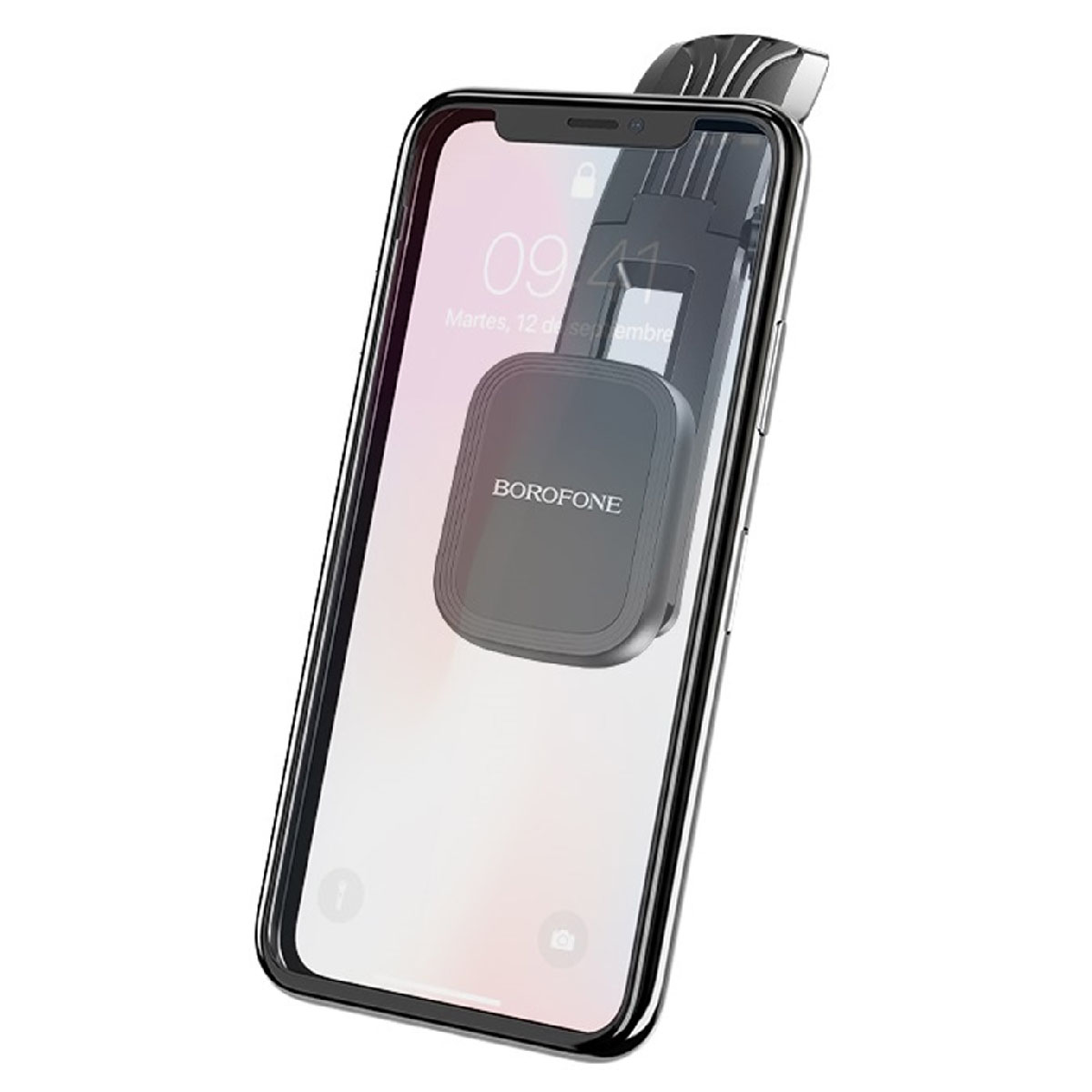 Автомобильный магнитный держатель телефона BOROFONE BH17 Ice jade, цвет черный