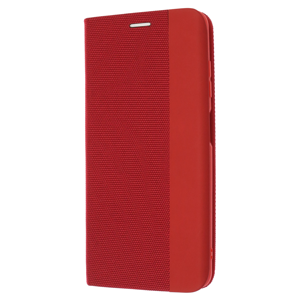 Чехол книжка MESH для XIAOMI POCO X3, POCO X3 Pro, текстиль, силикон, бархат, визитница, цвет красный