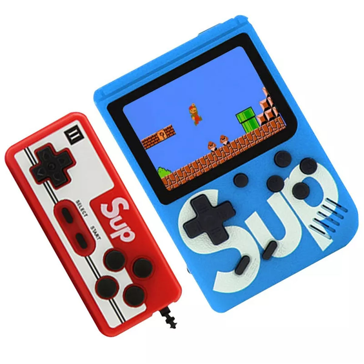 Портативная игровая приставка SUP GAME BOX PLUS 400 игр в 1, с джойстиком, цвет синий (распродажа -50%)