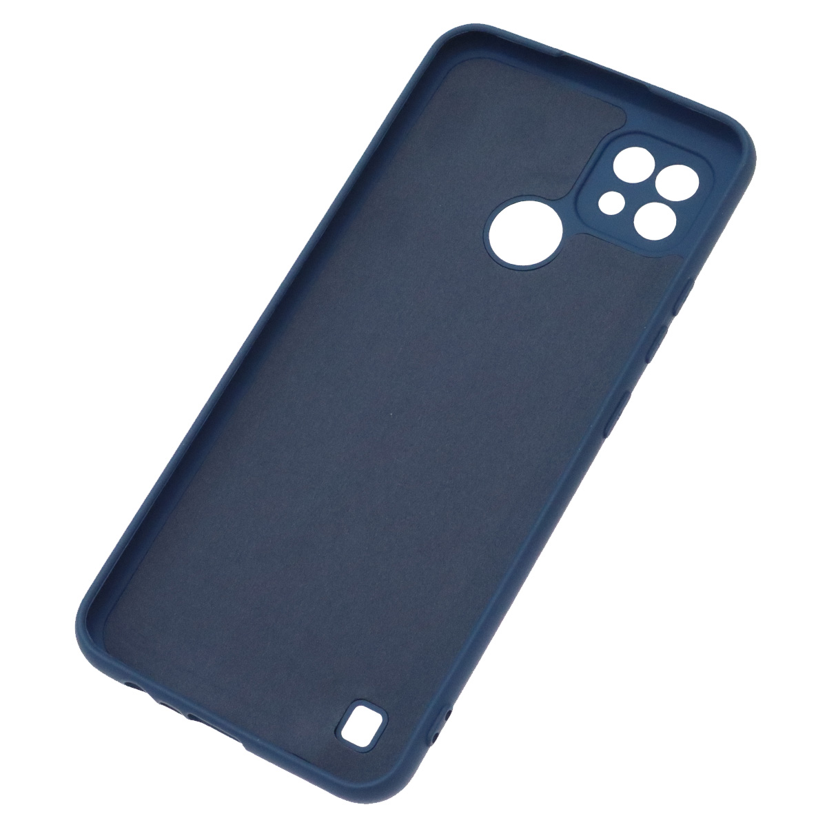 Чехол накладка NANO для Realme C21, силикон, бархат, цвет синий кобальт