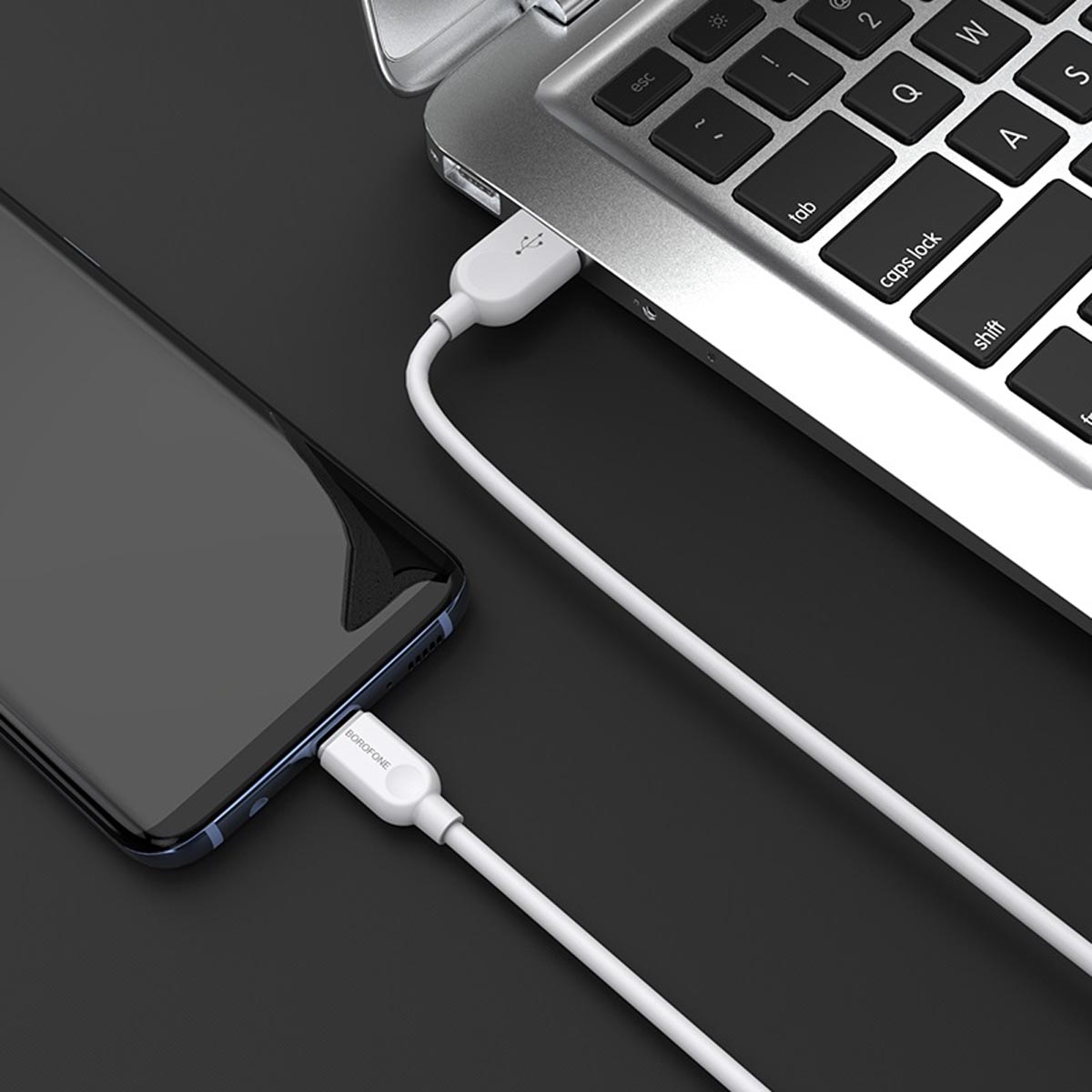 Кабель BOROFONE BX14 LinkJet USB Type C, длина 1 метр, силикон, цвет белый