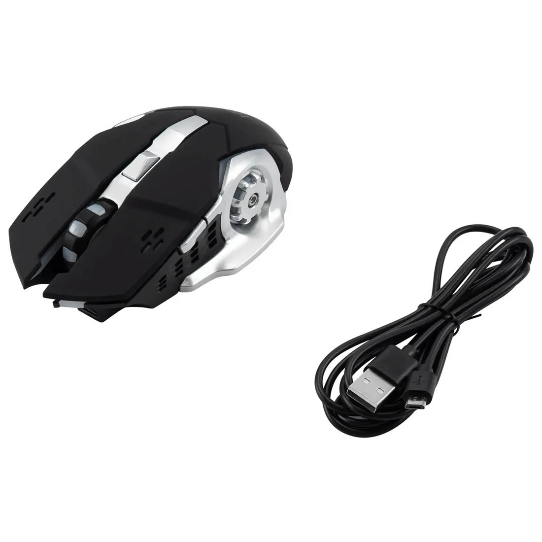 Мышь беспроводная OKLICK (ОКЛИК) 770GW, игровая, оптическая, 3600 DPI, RGB подсветка, аккумулятор, цвет черно белый