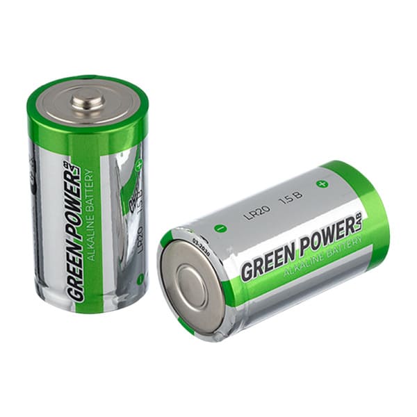 Батарейка GREEN POWERlab D (LR20/R20/ER34615) SH2, Щелочная 1.5V (КОМПЛЕКТ ИЗ ДВУХ ШТУК)