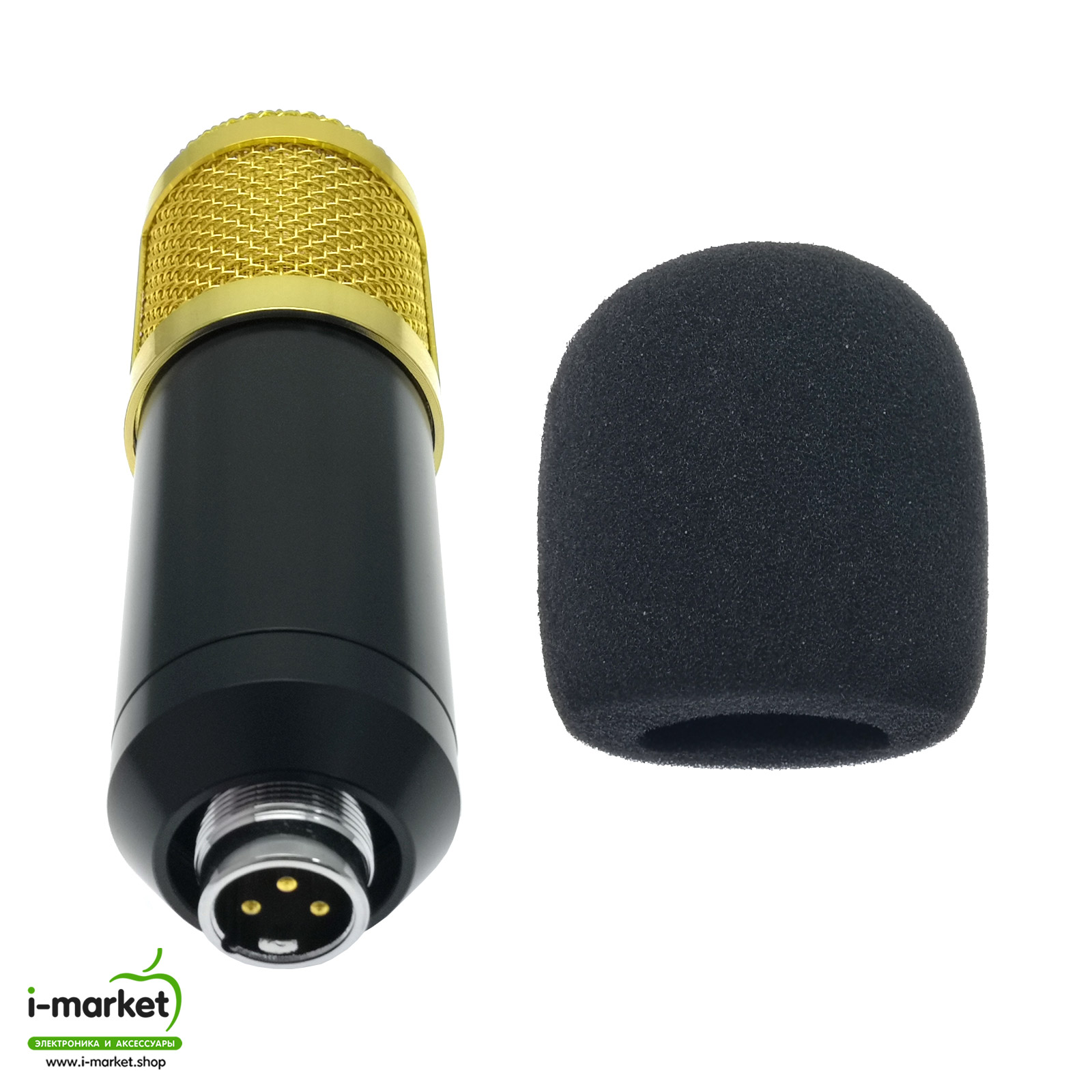 Микрофон подвесной BRF, разъем Jack 3.5, конденсаторный, цвет черный-золотистый (распродажа -70%)