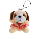 Брелок собачка в юбке, цвет бежевый