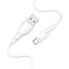 Кабель BOROFONE BX18 Optimal Micro USB, 2A, длина 3 метра, силикон, цвет белый