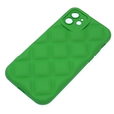 Чехол накладка для APPLE iPhone 12 (6.1"), силикон, 3D ромб, цвет зеленый