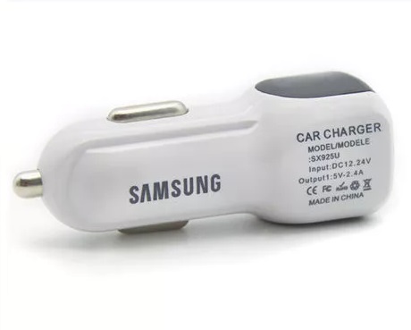 АЗУ (Автомобильное зарядное устройство) для SAMSUNG SX925U (2.4A/2USB), цвет белый.