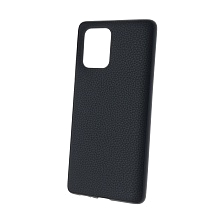 Чехол накладка для SAMSUNG Galaxy S10 Lite (SM-G770), силикон, под кожу, цвет черный.