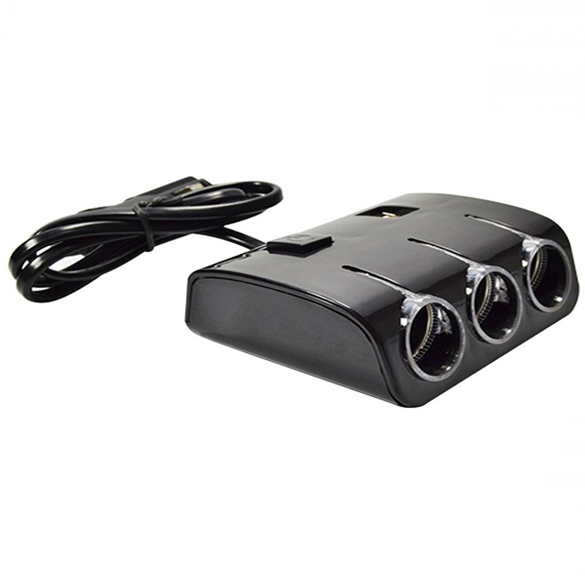 Автомобильный разветвитель OLESSON 1506, 120W, 12/24V, 3 выхода, 2 USB входа, кнопка выключения, цвет черный