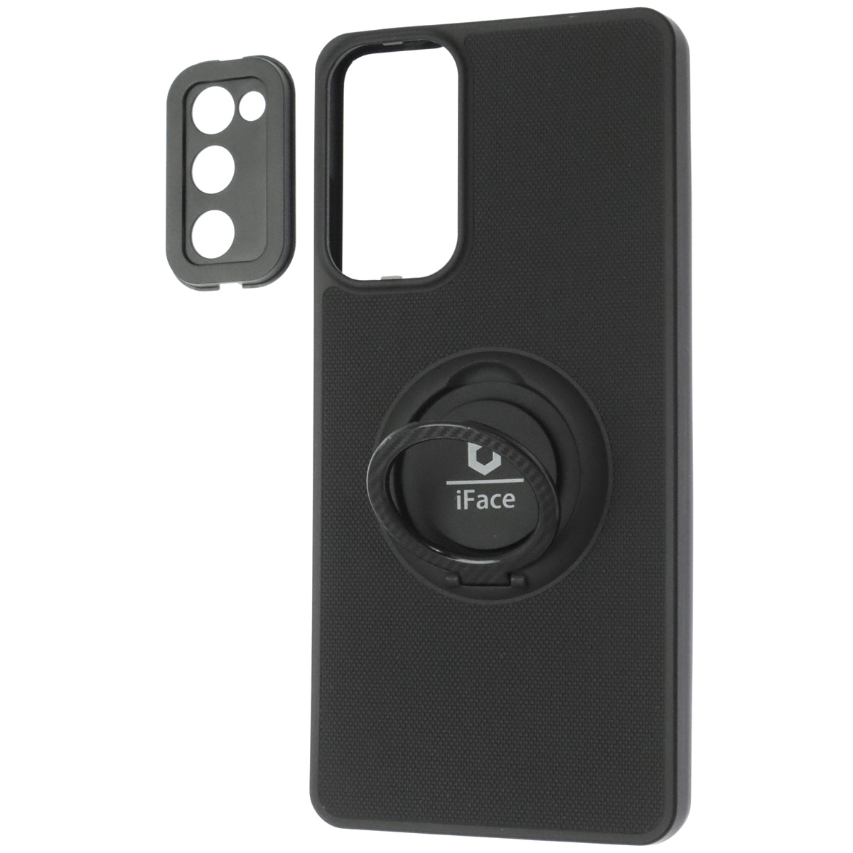 Чехол накладка iFace для SAMSUNG Galaxy S20 FE (SM-G780), защита камеры, силикон, металл, кольцо держатель, цвет черный