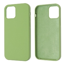 Чехол накладка Silicon Case для APPLE iPhone 12, iPhone 12 Pro, силикон, бархат, цвет фисташковый
