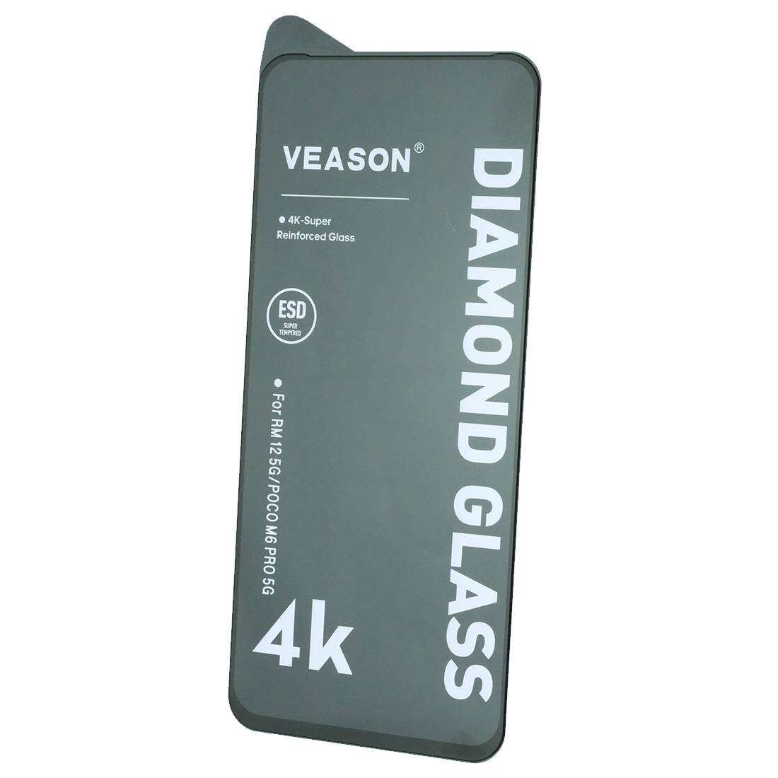 Защитное стекло VEASON Diamond Glass для XIAOMI Redmi 12, POCO M6 Pro 5G, цвет окантовки черный