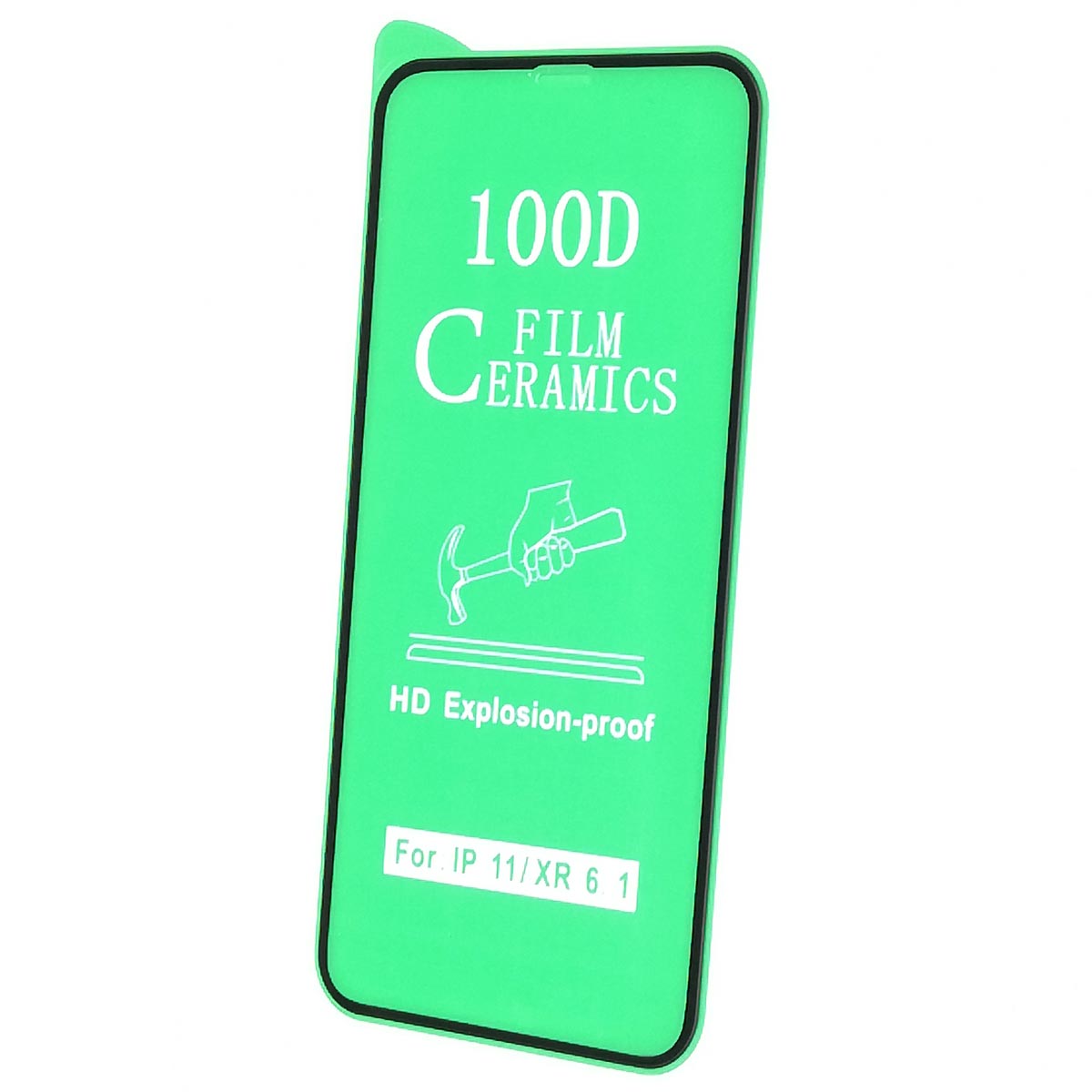 Защитное стекло 100D Ceramics для APPLE iPhone XR, iPhone 11, цвет окантовки черный