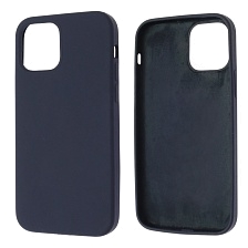 Чехол накладка Silicon Case для APPLE iPhone 12, iPhone 12 Pro, силикон, бархат, цвет черно синий