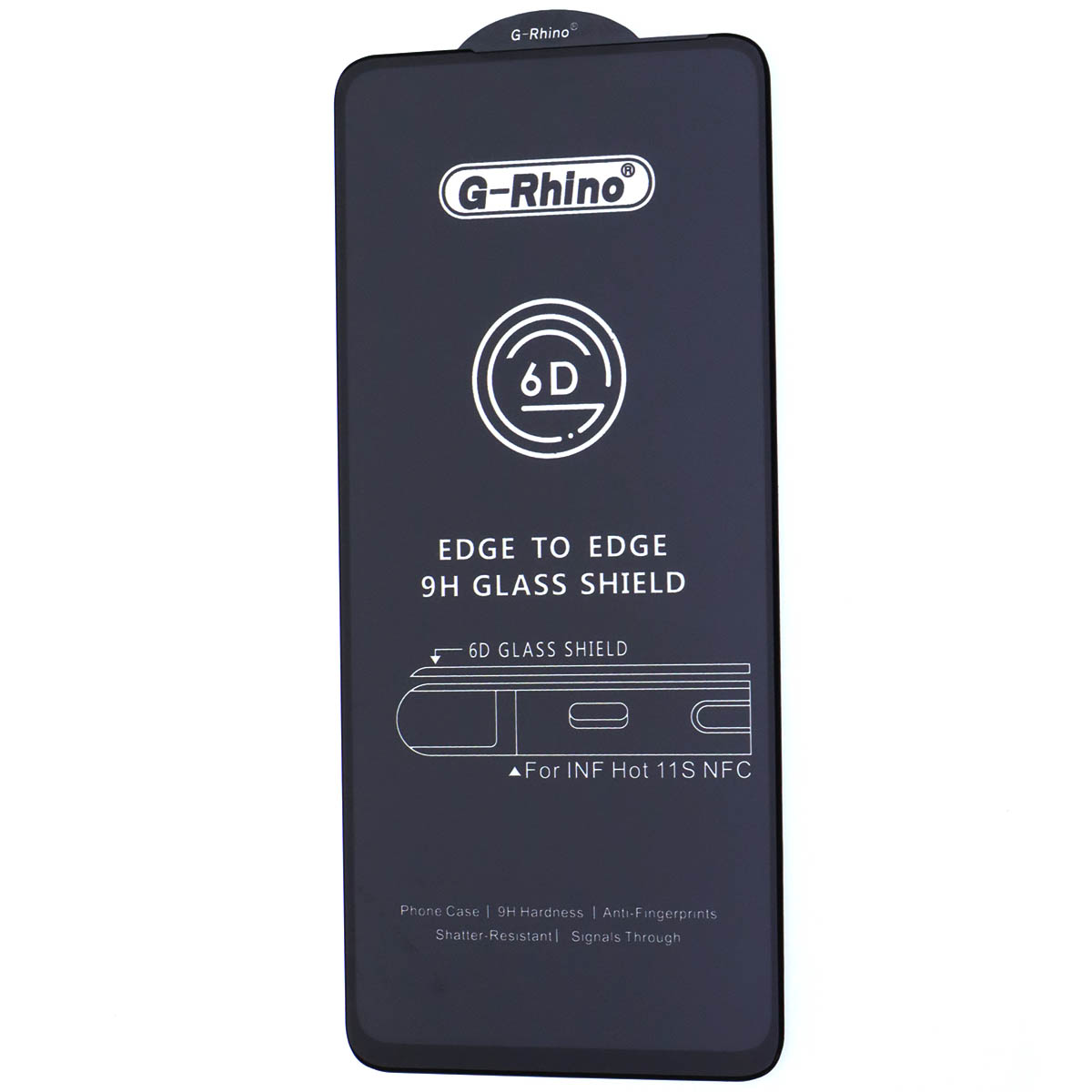 Защитное стекло 6D G-Rhino для INFINIX HOT 11S NFC, цвет окантовки черный