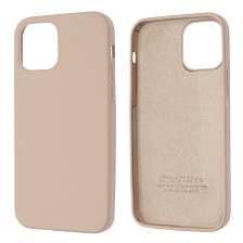 Чехол накладка Silicon Case для APPLE iPhone 12, iPhone 12 Pro, силикон, бархат, цвет розовый песок