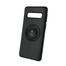 Чехол накладка iFace для SAMSUNG Galaxy S10 (SM-G973), силикон, кольцо держатель, цвет черный.
