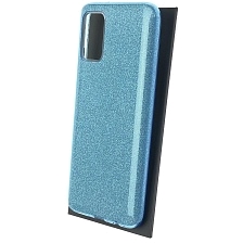 Чехол накладка Shine для SAMSUNG Galaxy A02S (SM-A025F), силикон, блестки, цвет голубой