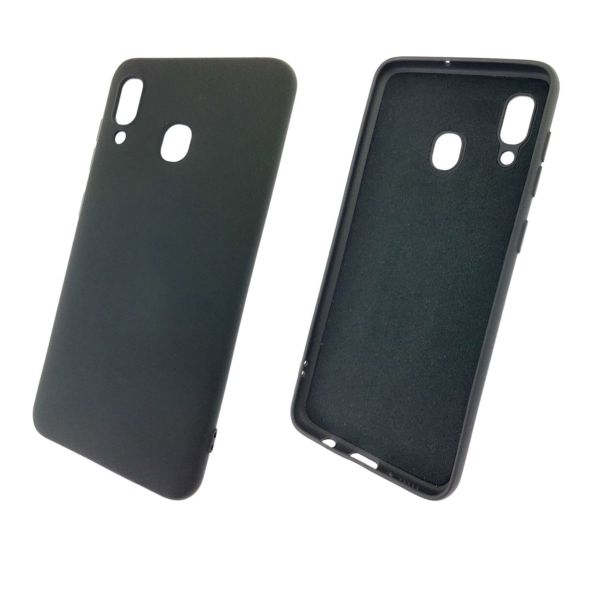 Чехол накладка Soft Touch для SAMSUNG Galaxy A20 (SM-A205), A30 (SM-A305), силикон, цвет черный.