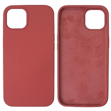 Чехол накладка Silicon Case для APPLE iPhone 13 (6.1), силикон, бархат, цвет красная роза