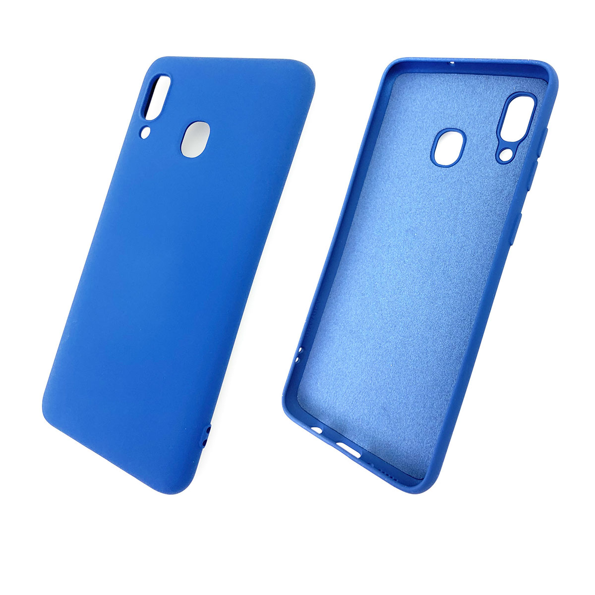 Чехол накладка Soft Touch для SAMSUNG Galaxy A20 (SM-A205), A30 (SM-A305), силикон, цвет темно синий.