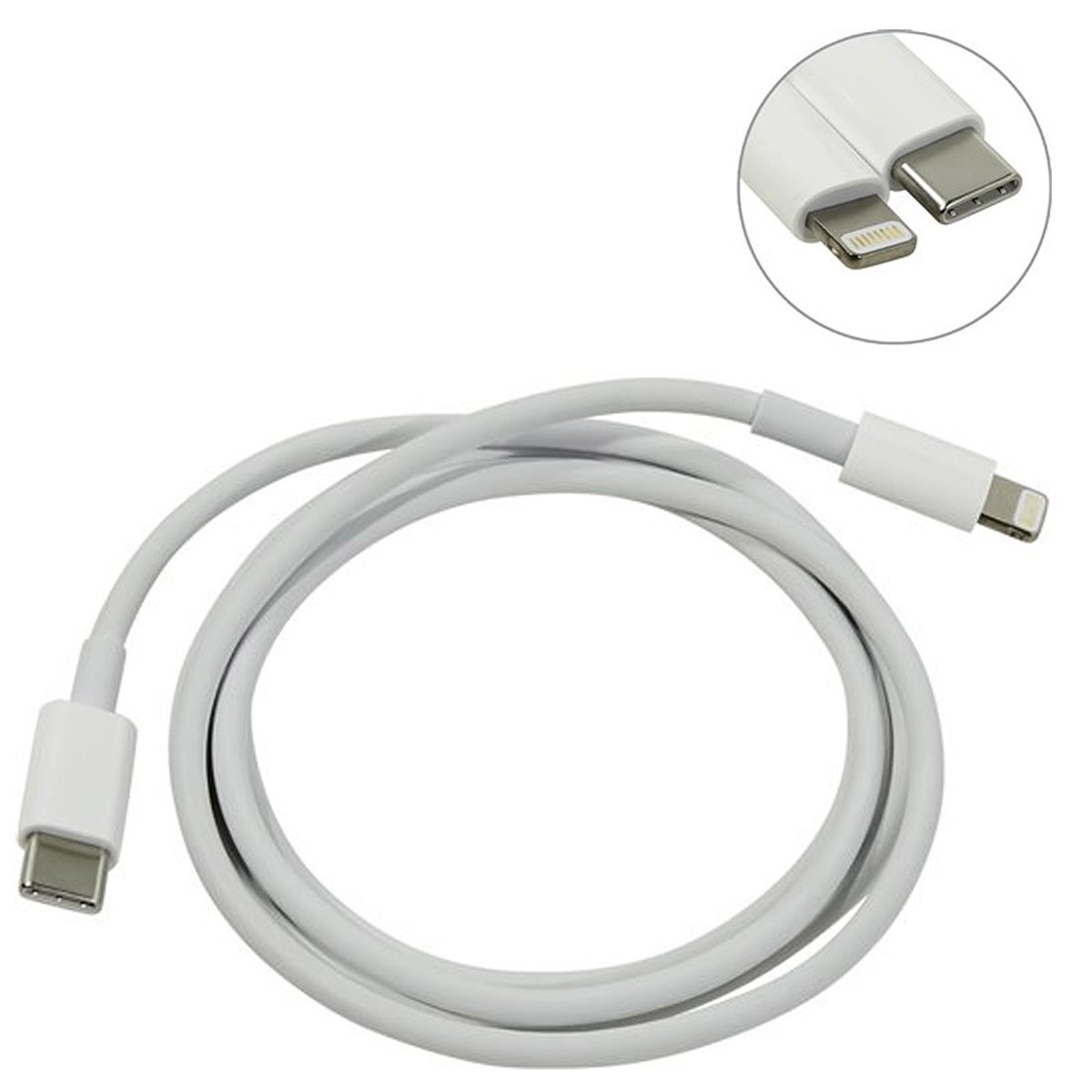 Кабель Type-C aka USB-C Foxconn A1703 на APPLE Lightning 8-pin, длина 1 метр, оригинал, цвет белый