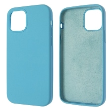Чехол накладка Silicon Case для APPLE iPhone 12, iPhone 12 Pro, силикон, бархат, цвет голубой