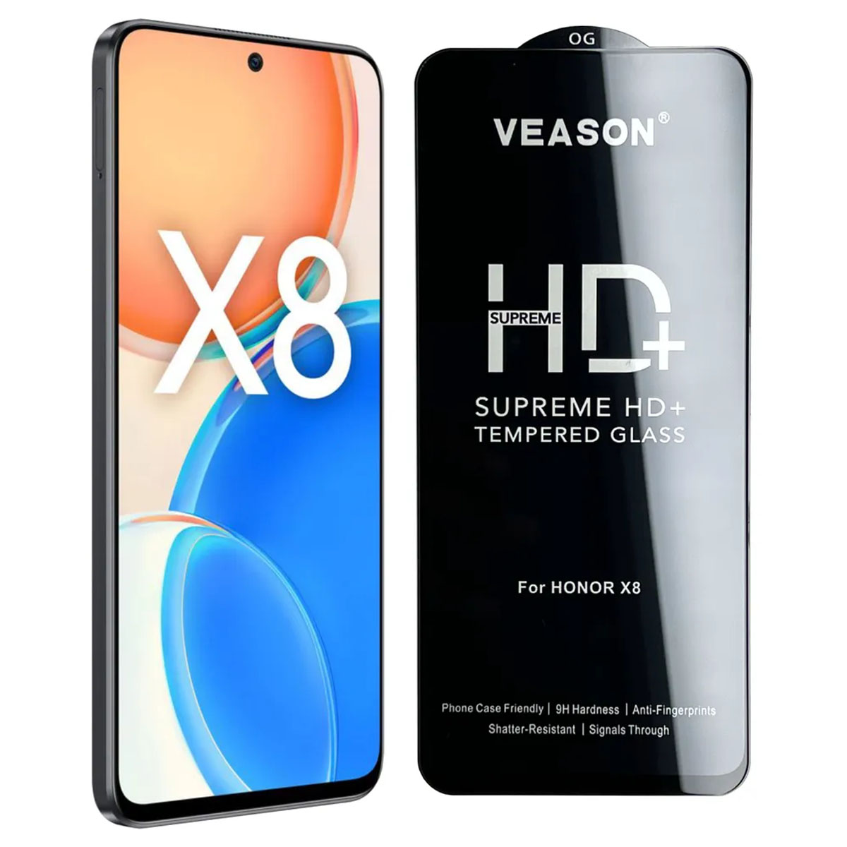 Защитное стекло VEASON HD+ для HUAWEI Honor X8, Honor X8a, Honor 90 Lite, цвет окантовки черный Защитное стекло VEASON HD+ для HUAWEI Honor X8, Honor X8a, Honor 90 Lite, цвет окантовки черный